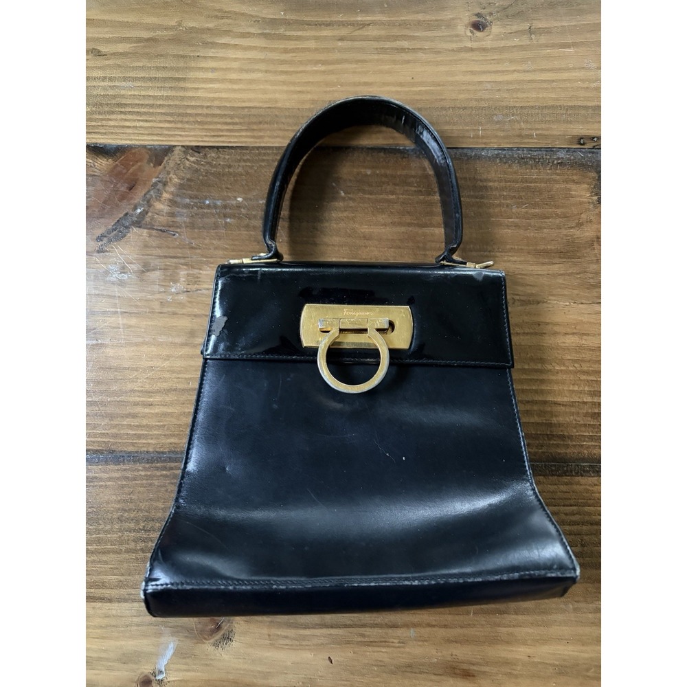 SALVATORE FERRAGAMO Gancini 2WAY Hand Bag Crossbody Mini Shoulder Bag With COA